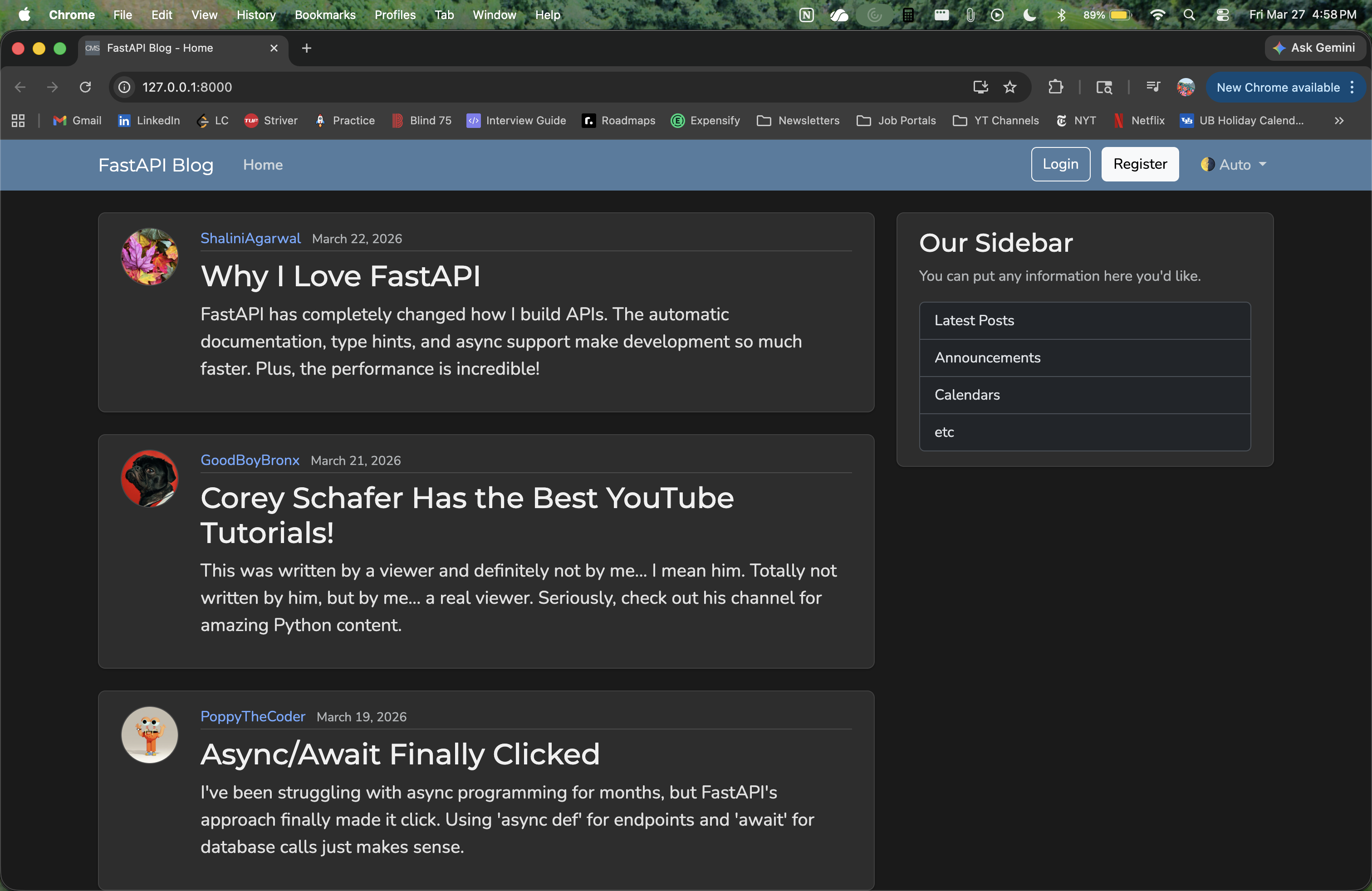 Blog Application UI